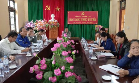 xã Cẩm Tân dự hội nghị trực tuyến toàn quốc